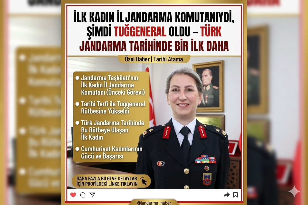 İLK KADIN İL JANDARMA KOMUTANIYDİ, ŞİMDİ TUĞGENERAL OLDU – TÜRK JANDARMA TARİHİNDE BİR İLK DAHA