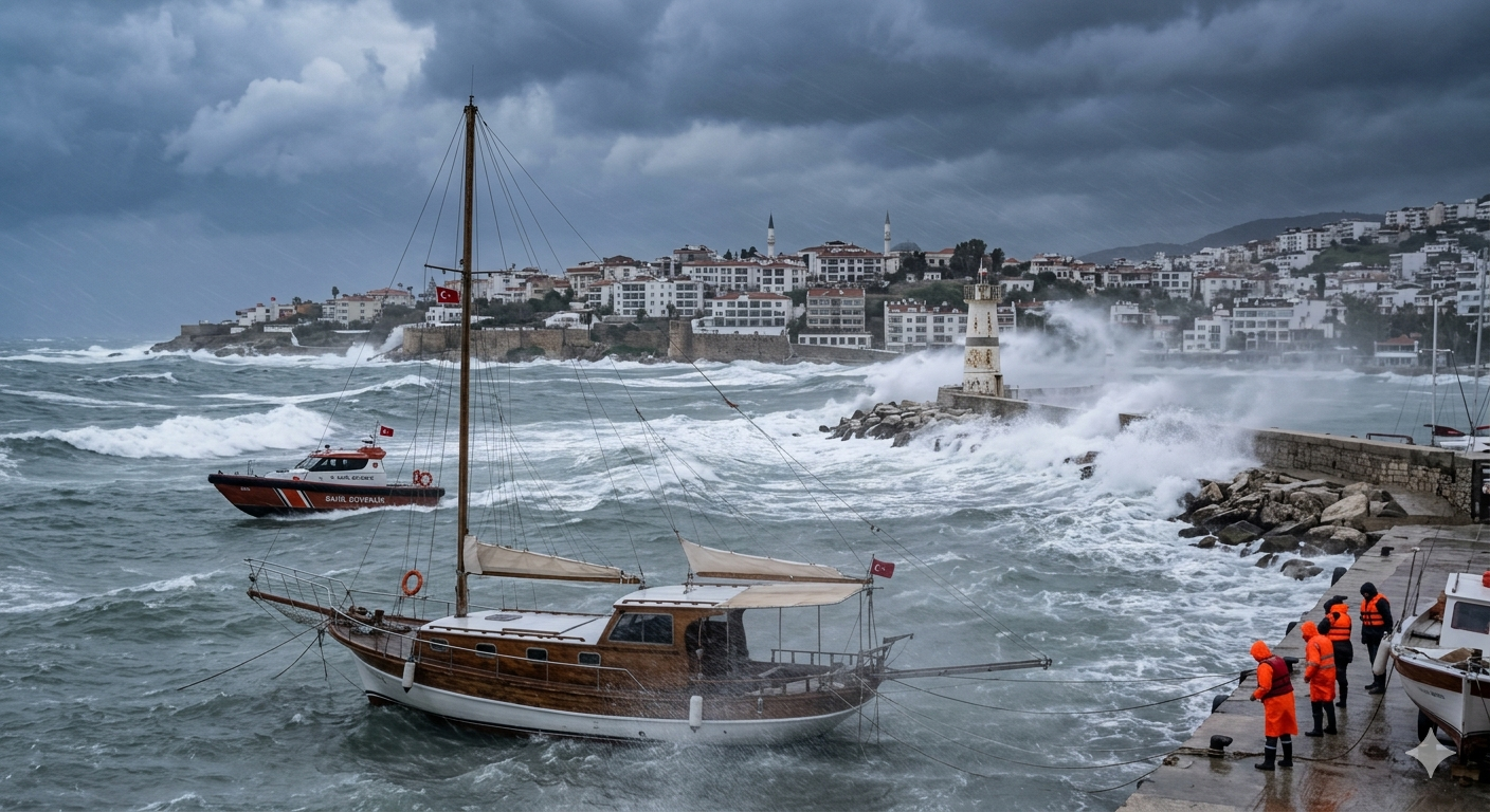 ​Meteoroloji’den Ege Denizi İçin Fırtına Uyarısı: Deniz Ulaşımına ‘Lodos’ Engeli