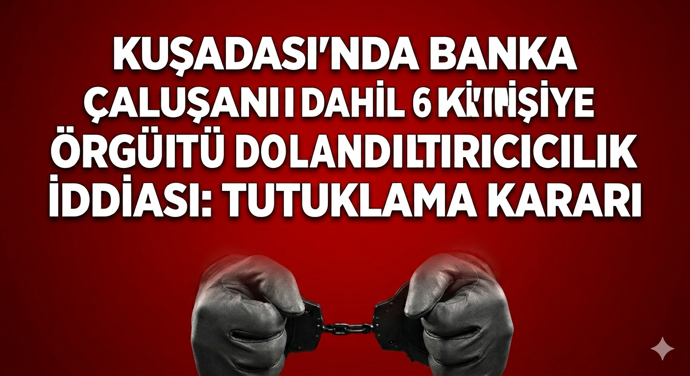 KUŞADASI’NDA BANKA ÇALIŞANI DAHİL 6 KİŞİYE ÖRGÜTLÜ DOLANDIRICILIK İDDİASI: TUTUKLAMA KARARI