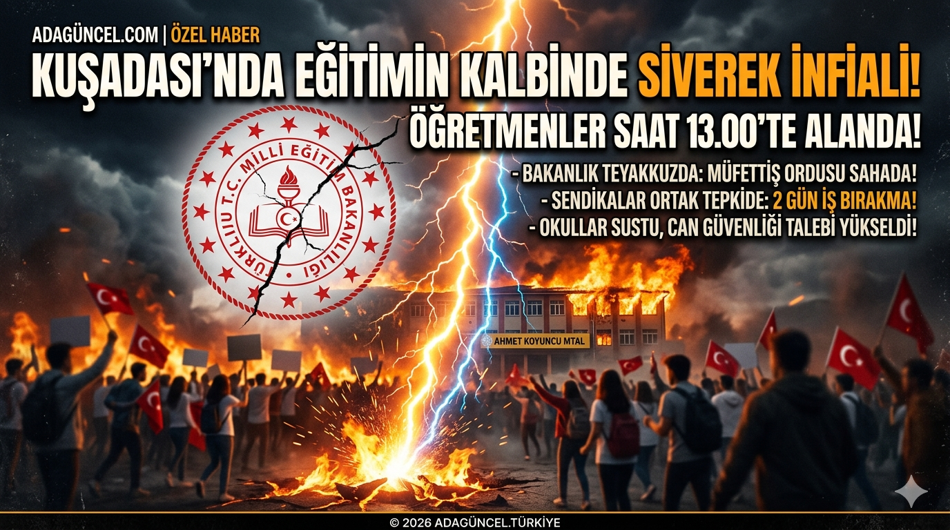​KUŞADASI’NDA EĞİTİMİN KALBİNDE SİVEREK İNFİALİ: ÖĞRETMENLER SAAT 13.00’TE ALANDA!