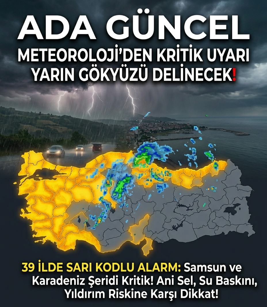 METEOROLOJİ’DEN TÜRKİYE GENELİNDE ALARM: GÖKYÜZÜ DELİNECEK, SARI KODLU UYARI GELDİ