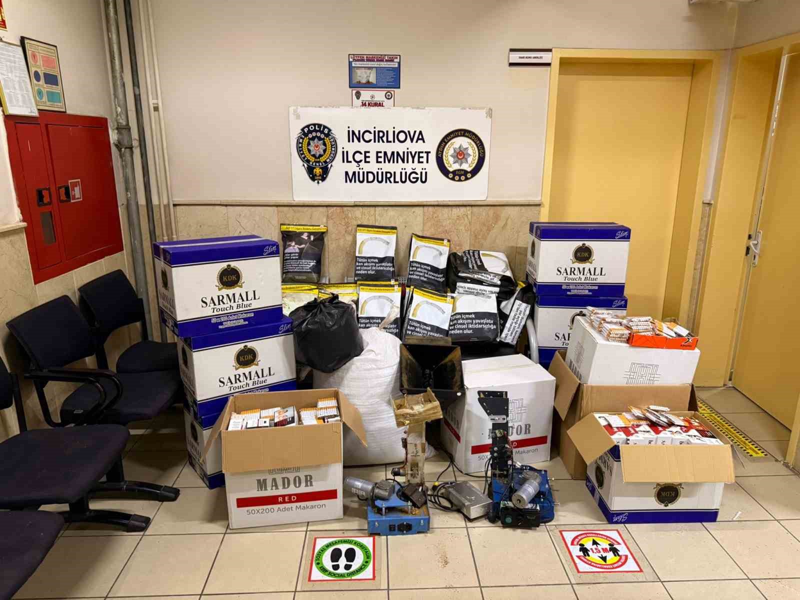 İncirliova'da Kaçak Tütün Operasyonu: 48 Kilo Tütün ve Binlerce Makaron Ele Geçirildi