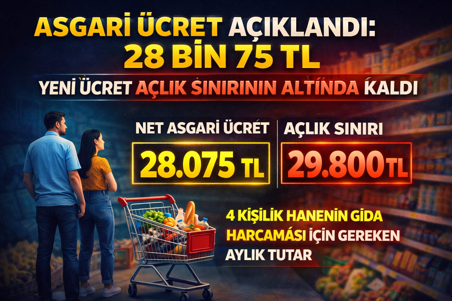 ASGARİ ÜCRET AÇIKLANDI: 28 BİN 75 TL