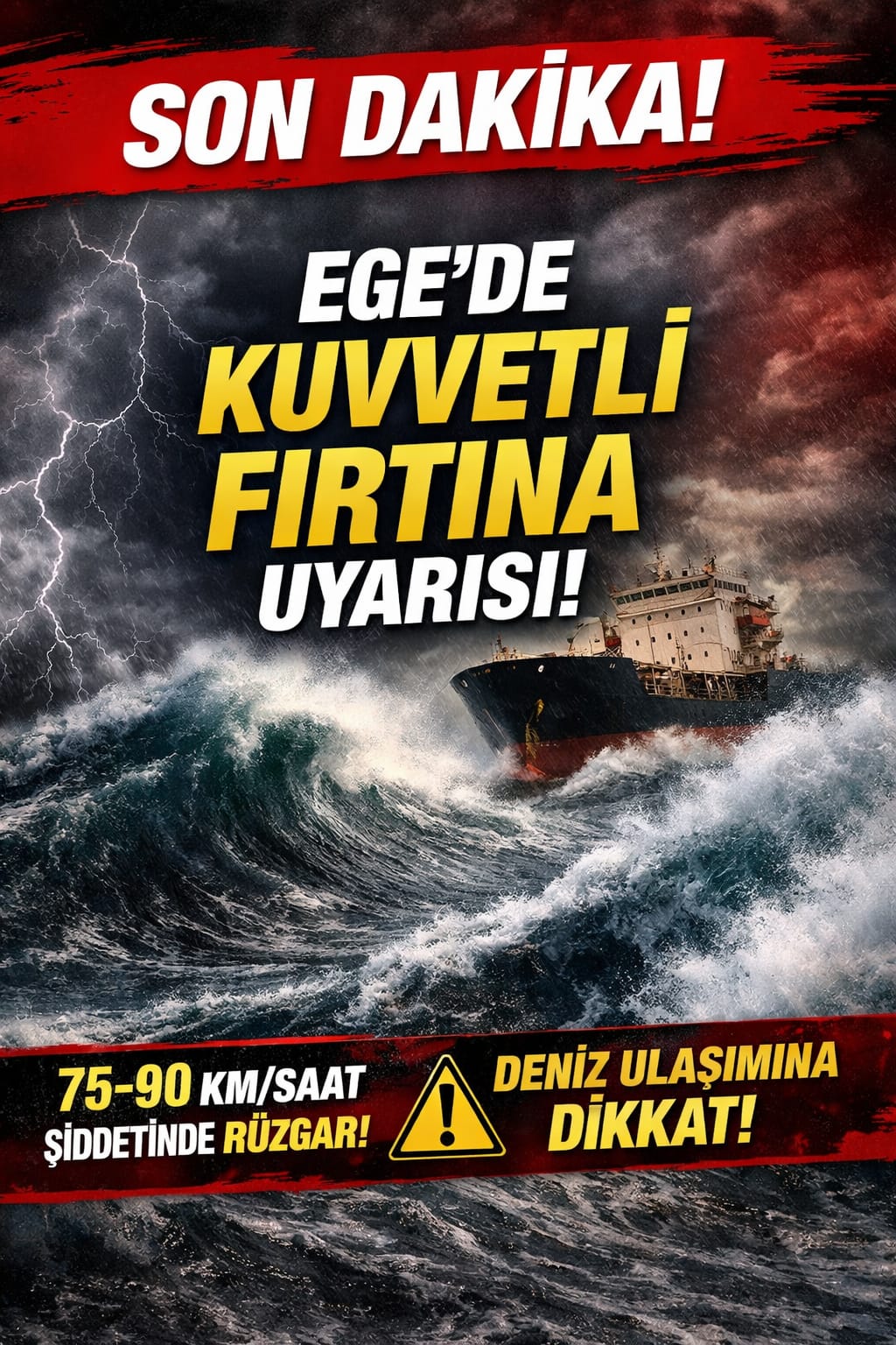 Ege Denizi’nde Kuvvetli Fırtına Uyarısı! Deniz Ulaşımı Aksamaya Karşı Uyarıldı