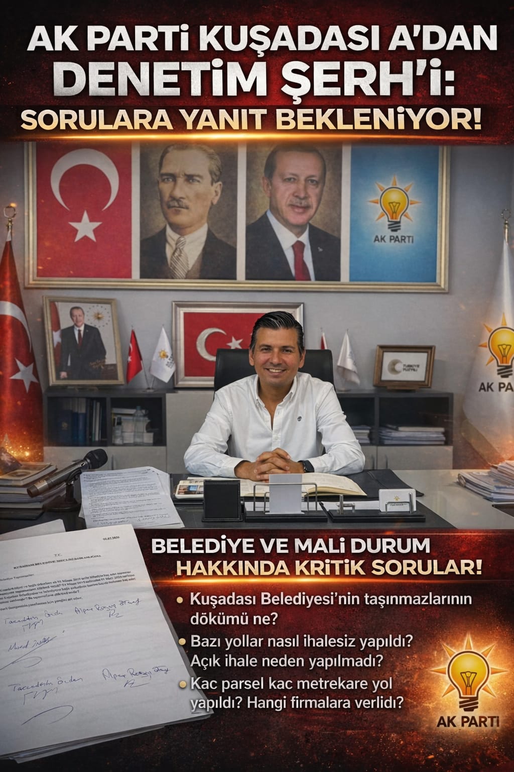 CUMHUR İTTİFAKI’NDAN KUŞADASI BELEDİYESİ’NE “TAŞINMAZ VE İHALE” SORGUSU