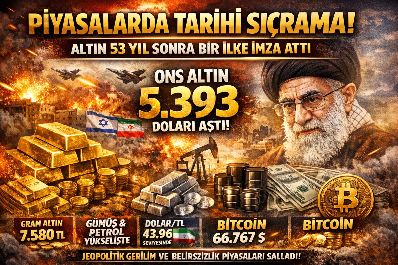 PİYASALARDA TARİHİ SIÇRAMA! ALTIN 53 YIL SONRA BİR İLKE İMZA ATTI