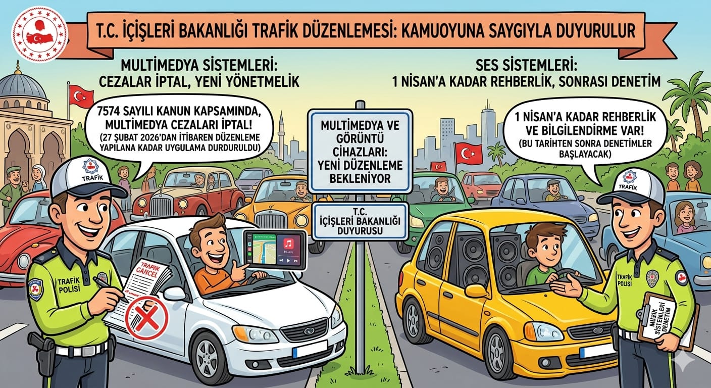 İçişleri Bakanlığı’ndan Trafik Düzenlemelerine İlişkin Önemli Duyuru: Multimedya Denetimleri Askıya Alındı